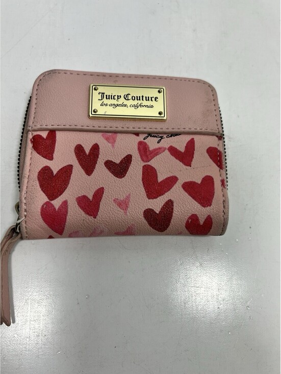 Juicy Couture Handbags - Juicy Couture Heart Wallet Pink Red Hearts Z Around Pouch Wristlet Coin Purse